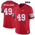 Men's NCAA Ohio State Buckeyes Liam McCullough #49 College Stitched 2018 Spring Game Authentic Nike Red Football Jersey FI20O65ZU